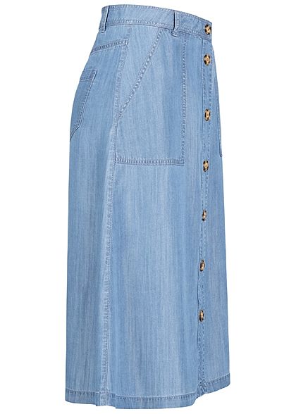 Seventyseven Lifestyle Dames Midi Jeans Rok medium blauw denim