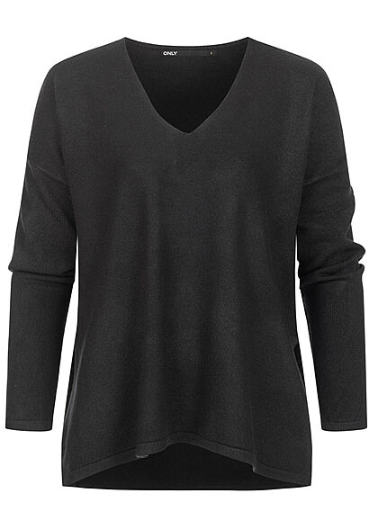 ONLY Dames Oversized V-Neck Sweater zwart