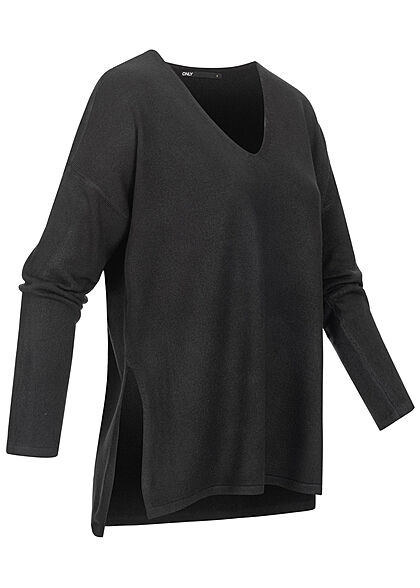 ONLY Dames Oversized V-Neck Sweater zwart