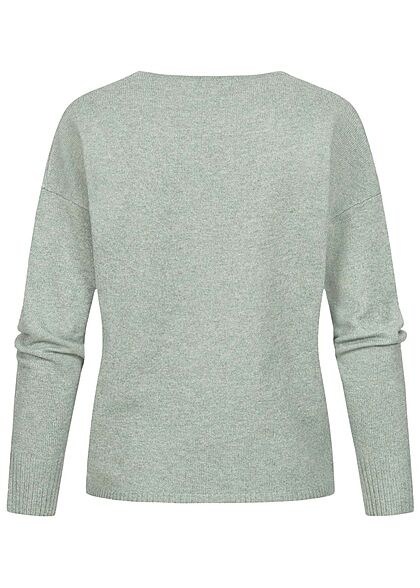 ONLY Dames NOOS V-Neck Sweater chinois groen melange