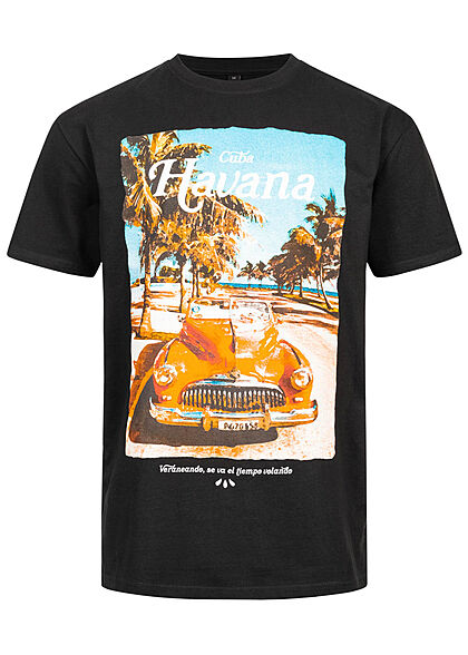 Mister Tee Herren Oversized T-Shirt Havana Print schwarz - Art.-Nr.: 21073347