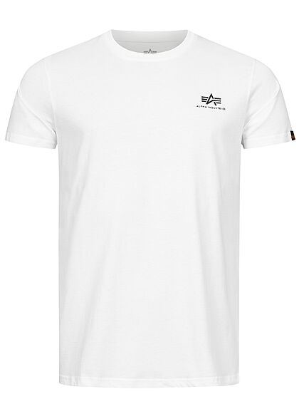 Alpha Industries Herren T-Shirt mit Logo Back Print Camouflage Design weiss
