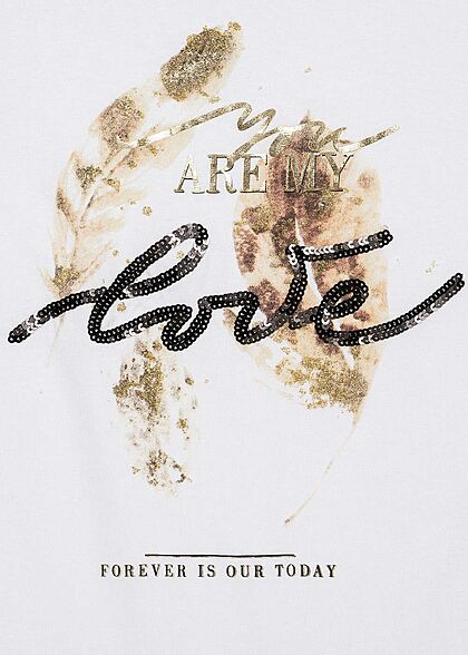 Seventyseven Lifestyle Dames T-Shirt You Are My Love Print wit