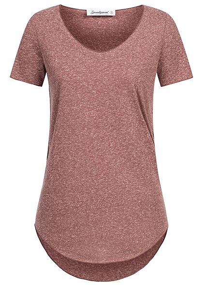 Seventyseven Lifestyle Dames Nappy Yarn T-Shirt apple butter rood