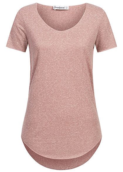 Seventyseven Lifestyle Dames Nappy Yarn T-Shirt woodrose roze