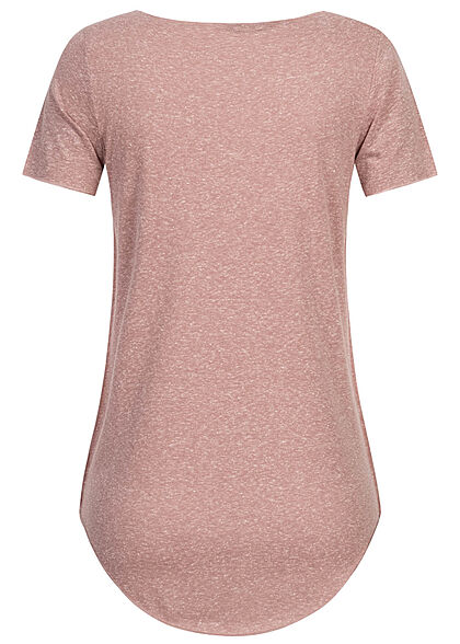 Seventyseven Lifestyle Dames Nappy Yarn T-Shirt woodrose roze