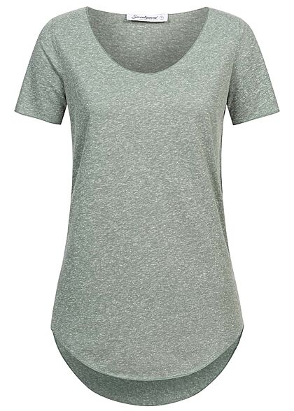 Seventyseven Lifestyle Dames Nappy Yarn T-Shirt chinois groen