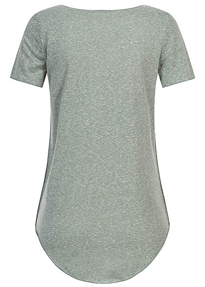 Seventyseven Lifestyle Dames Nappy Yarn T-Shirt chinois groen