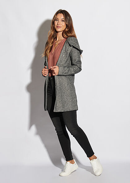Seventyseven Lifestyle Dames Viscose V-hals Gehaakte bies Blouse bruin