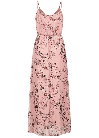 Styleboom Fashion Vrouwen V-Hals Maxi Wrap Jurk Bloem Print roos