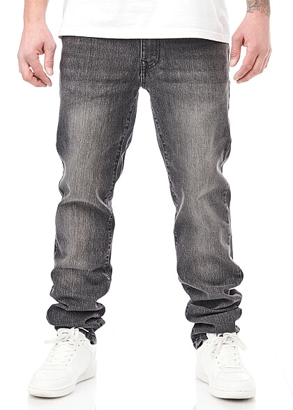 Lowrider Herren Jeans Hose 5-Pockets washed look denim schwarz - Art.-Nr.: 21078259