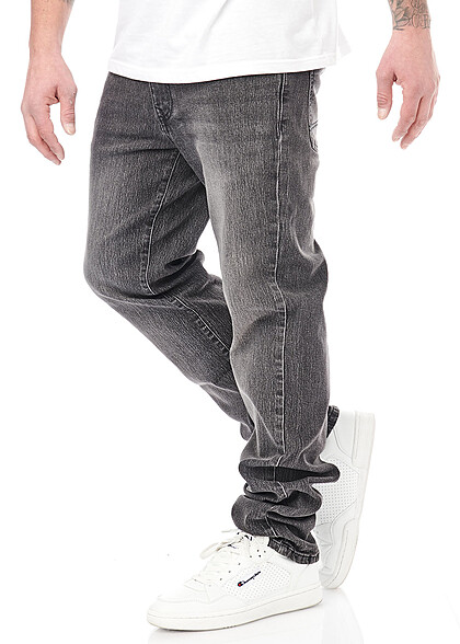 Lowrider Herren Jeans Hose 5-Pockets washed look denim schwarz
