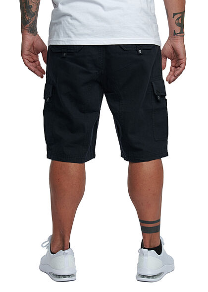 Lowrider Herren Cargo Bermuda Shorts mit Tunnelzug 6-Pockets schwarz