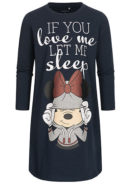 Name It Kids Meisjes Jurk met Minnie Mouse Sleep Print donkerblauw - Art.-Nr.: 21083422