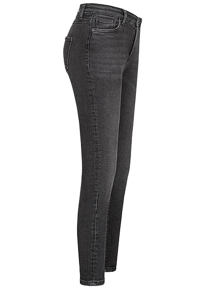 ONLY Damen High-Waist Skinny Jeans Hose 5-Pockets schwarz denim