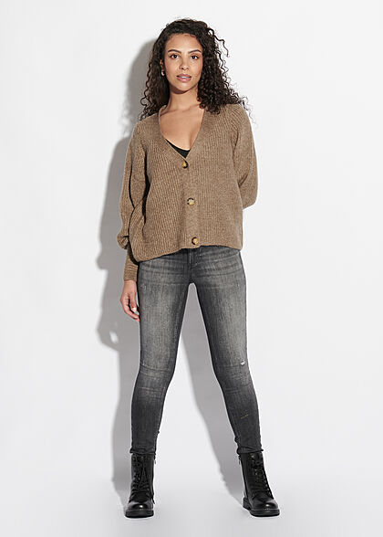 ONLY Dames V-Neck Cardigan caribou bruin