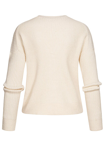 ONLY Dames V-hals geribbeld Vest Knoopband grijs beige