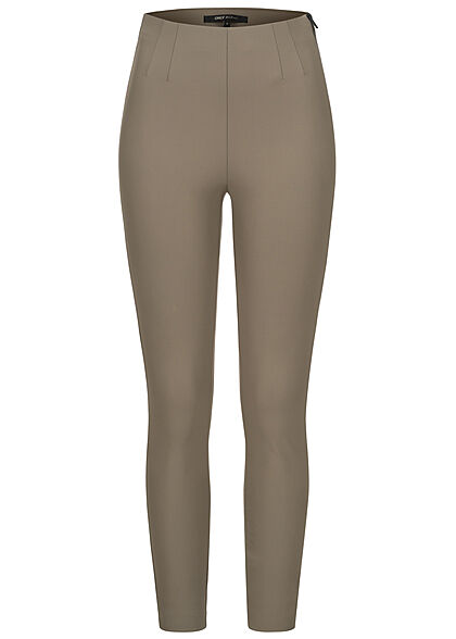 ONLY Dames Legging met rits aan de zijkant walnootbruin