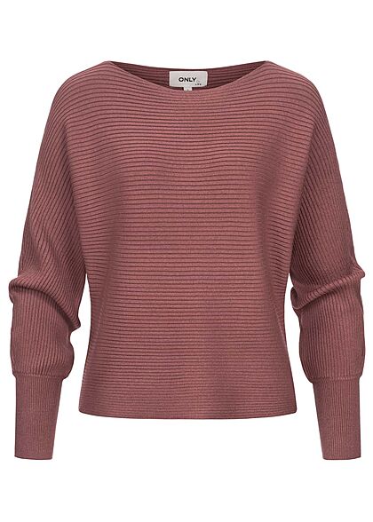 Only Dames NOOS Ribbed Trui roze bruin