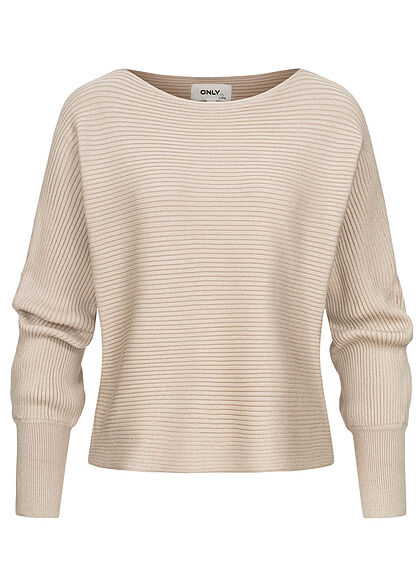 Only Dames NOOS Ribbed Trui pumice stone beige - Art.-Nr.: 21083555