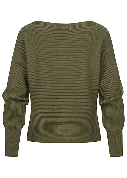 Only Dames NOOS Ribbed Trui olijfgroen