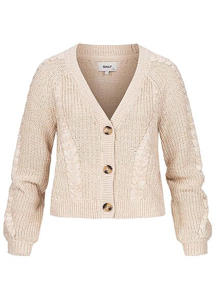 ONLY Dames NOOS Vest met knopen en structuurstof beige