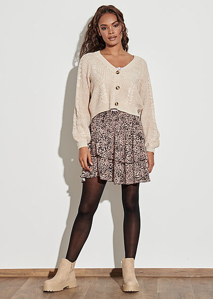 ONLY Dames NOOS Vest met knopen en structuurstof beige