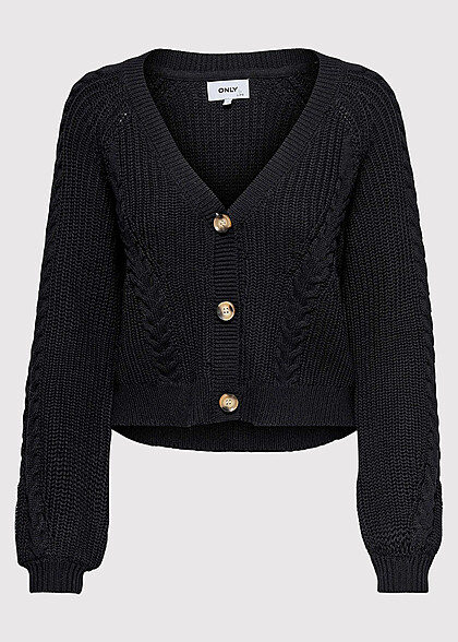 ONLY Dames Gebreid Vest met V-hals zwart