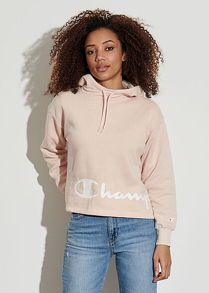 Champion Dames Hoodie met logo-opdruk roze beige