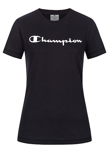 Champion Dames T-Shirt met logo print zwart