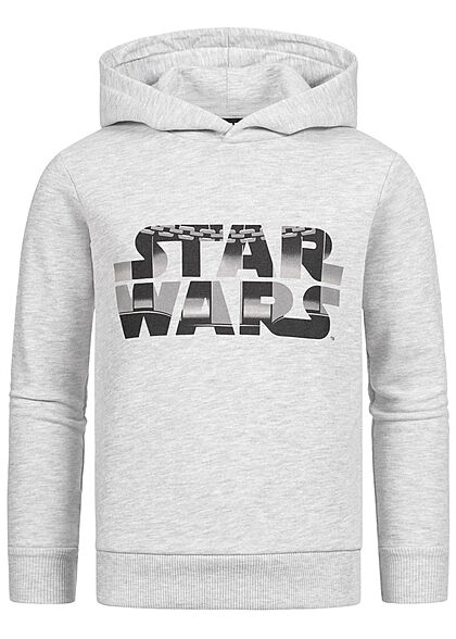 Jack and Jones Junior Hoodie met Star Wars Print grijs zwart