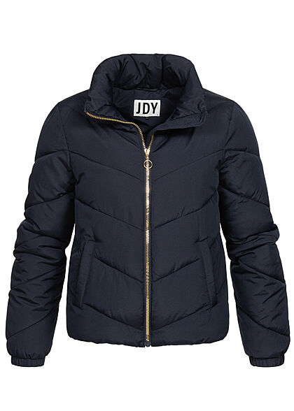 JDY by ONLY Damen kurze Steppjacke mit Stehkragen 2-Pockets sky captain blau