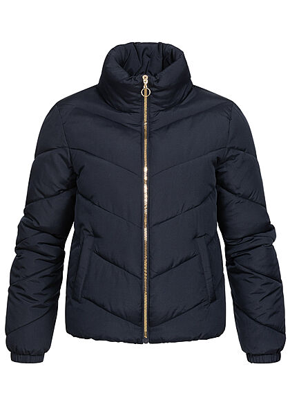 JDY by ONLY Damen kurze Steppjacke mit Stehkragen 2-Pockets sky captain blau