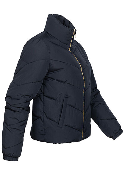 JDY by ONLY Damen kurze Steppjacke mit Stehkragen 2-Pockets sky captain blau