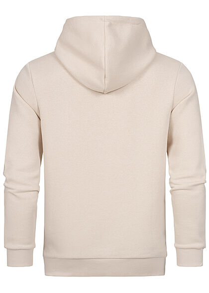 Jack and Jones Heren Hoodie kangoeroezakken logo print lichtbeige
