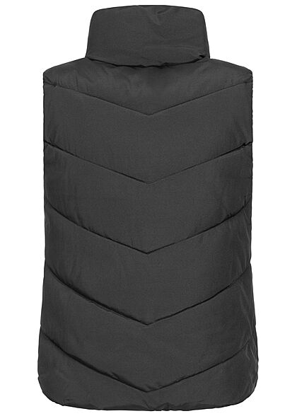JDY by ONLY Damen Steppweste mit Stehkragen 2-Pockets schwarz