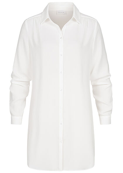 VILA Dames NOOS lange blouse met knopen sneeuwwit - Art.-Nr.: 21083923