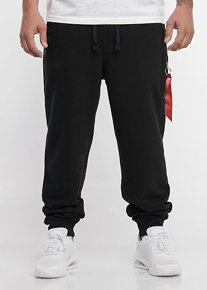 Alpha Industries Heren X-Fit Cargo Joggingbroek 4 Zakken brede ribboorden zwart