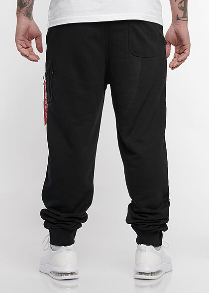 Alpha Industries Heren X-Fit Cargo Joggingbroek 4 Zakken brede ribboorden zwart