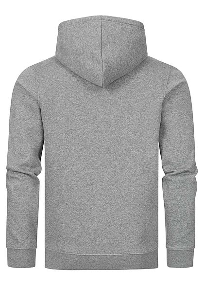 Champion Herren Zip-Hoodie mit Kapuze 2-Pockets Logo Schriftzug seitl. grau melange