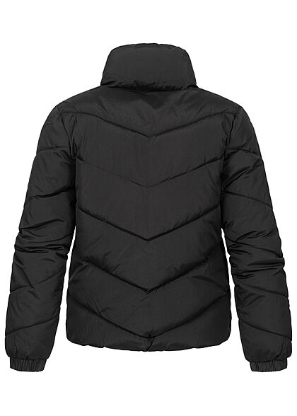 JDY by ONLY Damen kurze Steppjacke mit Stehkragen 2-Pockets schwarz