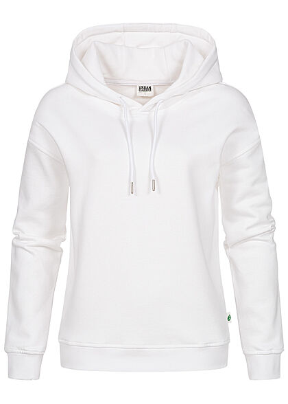 Urban Classics Dames Basic Hoodie van organisch katoen wit