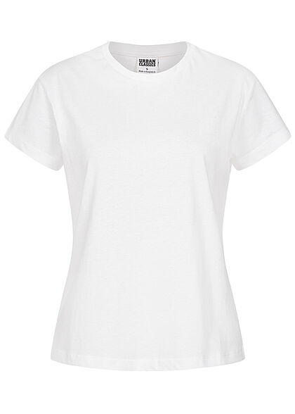 Urban Classics Dames Basic Box T-Shirt wit