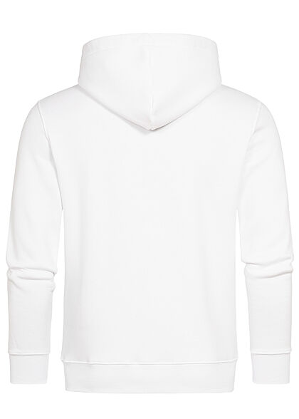 Alpha Industries Herren Hoodie Kängurutasche Kapuze Logo Print weiss