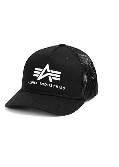Alpha Industries Heren Basic Trucker Cap Logo print zwart