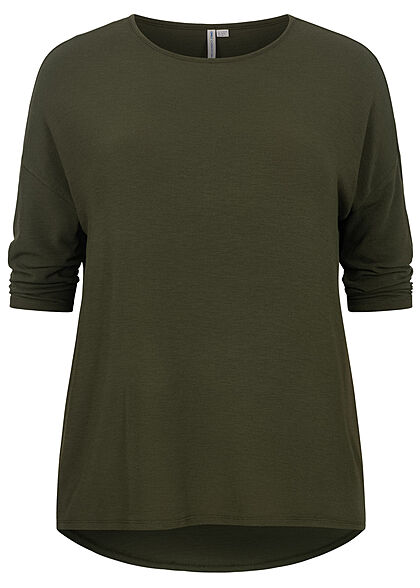 Only Carmakoma Dames NOOS Shirt met 3/4 mouwen olijfgroen - Art.-Nr.: 21091225