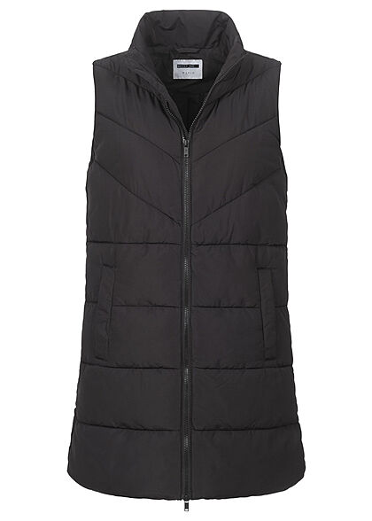 Noisy May Dames NOOS Gewatteerd vest met 2 zakken en hoge hals zwart