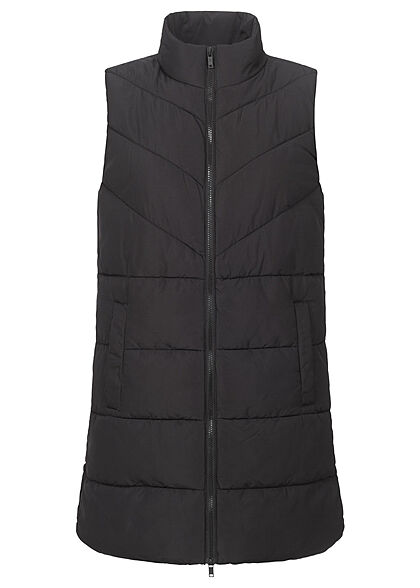 Noisy May Dames NOOS Gewatteerd vest met 2 zakken en hoge hals zwart