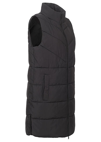 Noisy May Dames NOOS Gewatteerd vest met 2 zakken en hoge hals zwart