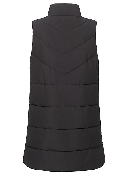 Noisy May Dames NOOS Gewatteerd vest met 2 zakken en hoge hals zwart
